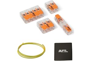 35x WAGO 221 Connectors (10x 221-2411,10x 221-412, 10x 221-413, 5x 221-415) with FTL FENRIR TRADING LIMITED 3mm 1 Meter Earth Sleeving- Ultimate Wire and Electrical Connectors Kit