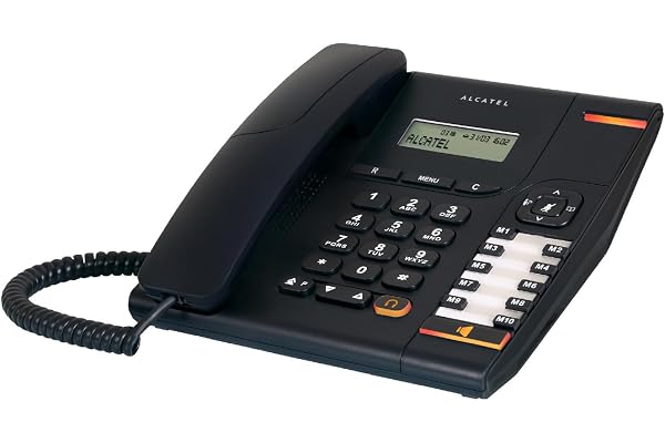 ALCATEL Temporis 580 PRO - Téléphone Fixe Filaire Professionnel - Bibloc - Affichage Alphanumérique - Touche Mute - Indicateur Lumineux - Volume Réglable - Touche Rappel - 10 Mémoires Directes - Noir