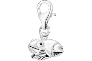 Quiges 925 Sterling Silver Frogs Clip On Lobster Clasp Charm Pendant
