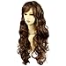 Sexy Beautiful Curly Light chestnut brown Long Wavy Ladies Wigs skin top wig UK