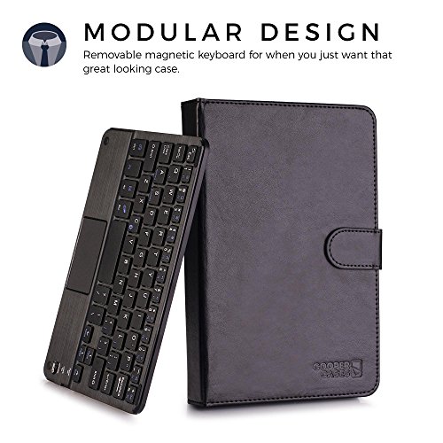 Samsung Galaxy Tab Active Tastaturhülle, COOPER TOUCHPAD EXECUTIVE abnehmbare QWERTY Bluetooth Funktastatur Tragetasche Tabletschutz Folio mit Standfunktion (Schwarz, HQ-Kunstleder) - 5
