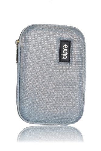 Bipra Schutztasche für externde Festplatten (für 6,4 cm / 2,5 Zoll, aus EVA-Schaum) Silver