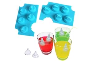 HelpCuisine® bac à glaçons/Moule à glaçons en Forme d'aile de Requin Bleu ou Gateau Chocolat Moule bac a glacon Insolite,Set de 2 moules en Silicone Alimentaire sans BPA et certifié par FDA