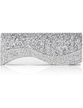 Damara® Damen Kunstleder Bankett Glitzernd Clutch Handtasche