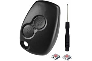 Kesiku Renault Key Fob Replacement For Renault Trafic Master Kangoo Dacia Dustuer Sandero Logan Opel Movano Vivaro Remote Car Key Cover Case, Renault Trafic Key Fob - 2 Button with Screwdriver