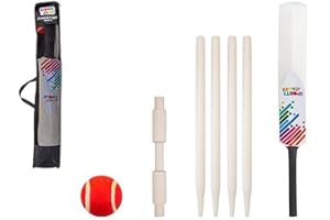 PMS Cricketschläger-Set aus Holz, Größe 5, Kugel, Wanne, Dochte in Tasche