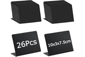 ESFORZARSE 26 Piezas Mini Letreros de Pizarra de Pie, Mini Pizarras para Mesa Pizarras Pequeñas para Etiquetas de Precios Etiquetas Alimentos, Mini Letreros de Pizarra Negra Tablero de Tiza Pizarra Pequeña