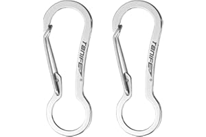 TONIFE Mosquetón 2 Pcs Pequeño Mosquetón Bloqueo, Mini Mosquetón Llavero, Mosquetón con Gancho de Resorte para Mochila, Exteriores, Viajes
