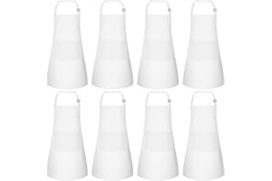 Morcheiong 8/12/24 Pack Adjustable Kids Apron Bulk with 2 Pockets Toddler Apron Kids Painting Aprons for Cooking Baking Paiting Boys Girls