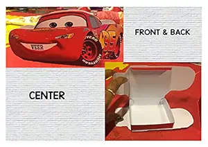 WoW Party Studio Personalized Disney McQueen Car Theme Choclate Box / Candy Box with Birthday Boy/Girl Name (12 Pcs)