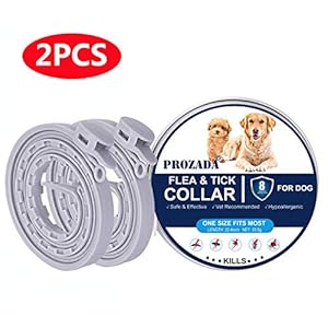 PROZADA [Nueva Fórmula] Collares Antiparasitario para Perros Impermeable, Garrapatas y Mosquitos, Tamaño Ajustable e Impermeable para Mascota Pequeño Mediano Grandes(57cm)