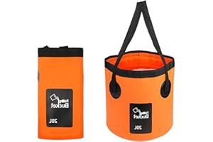 MUJILUXE Faltbarer Eimer, ultraleichter Outdoor-Spülbecken-Angeleimer, tragbarer Camping-Eimer mit Griff, faltbarer Eimer zum Angeln, Wandern, Camping, Autowaschen usw.(Orange 12L)