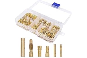 GTIWUNG 60 Paires 2.0/3.5/4mm Plaqué Or Connecteur Bullet Connecteur Banane Fiche Remplacement de Connecteurs Bullet Mâle Femelle pour Batterie RC Lipo