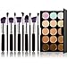 Imported 15-Colors Concealer Palette + 10Pcs Eyebrow Power Makeup Brush Silver purple RS.620.00