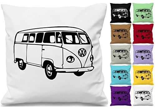 VW Camper Van Zitat Kissen werfen Kissenbezug bedruckt Geschenk (nur Bezug) schwarz