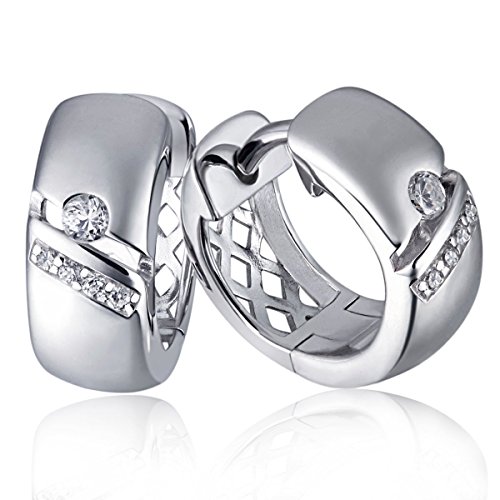 Goldmaid Damen-Creolen 925 Sterlingsilber Spannfassung 10 Zirkonia Ohrring