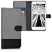 Produktbild kwmobile Hülle für HTC 10 evo - Wallet Case Handy Schutzhülle Kunstleder - Handycover Klapphülle mit Kartenfach und Ständer Grau Schwarz