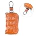Produktbild Zipper Schlüsselbeutel Leder, Asnlove Unisex Damen und Herren Schlüsseletui Ledertasche Etui Mit Schlüsselring Kette, Orange