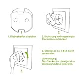 Offgridtec 078114 Selbstklebende Kindersicherung für Steckdose mit Drehmechanik – Steckdosensicherung Baby Kleinkinder / 20 Stück, weiß / V2 - 2