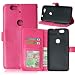 Produktbild Nancen Huawei Nexus 6P (5,7 Zoll) Lederhülle Neu Style Acht Farbe Weich PU Flip Case Ledertasche / Schutz Etui, Einfach Vintage Kollektion Karten Slot Foto Wallet Hülle Handy Tasche Zubehör