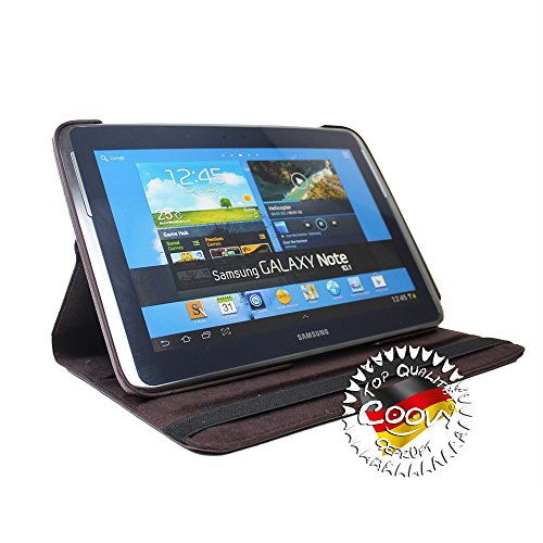 COOVY® 360° ROTATION COVER FÜR SAMSUNG GALAXY NOTE 10.1 GT-N8000 GT-N8010 GT-N8020 SMART HÜLLE TASCHE ETUI CASE SCHUTZ STÄNDER Farbe braun - 3