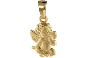 trendor Engel Kinder-Anhänger Gold 585 liebevoller Goldanhänger für Mädchen oder Jungen, Engelanhänger für Kids, toller Goldschmuck 08801