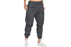 Cindeyar Herren Hosen Slim Fit Casual Jogger Sporthose Freizeithose Cargo Chino Jeans Hose