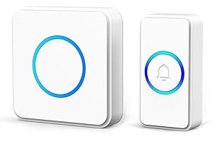 Timbre Inalámbrico exterior impermeable, AIPOTEC 400m timbre inalámbrico de 32 Melodías Ajustables, 5 Niveles de Volumen, Adecuado para casa Hotel Emergencia etc(1 transmisors + 1 receptore)