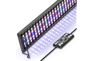 hygger 48 W oświetlenie LED do akwarium, pełne spektrum oświetlenia do akwariów z trybem cyklu 24/7-dniowego nocnego, automatyczny timer wł./wył., regulowana jasność, 7 opcji kolorów, do zbiornika na