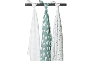 Meyco Kołyski hydrofilowe - zestaw 3-120x120cm - Feather Cloud Dots - Stone Green/White