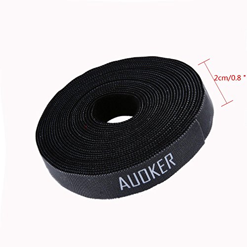 niceEshop(TM) Band mit Klettverschluss 0,8-Zoll Klettband mit Klettverschluss 16,4 Feet One Wrap Hook Schleife Selbst Gripping Kabel Ties- Schwarz - 3