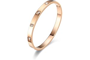 RIXERKOC 18k Gold plattiert Liebe Freundschaft Armband mit kubischen Zirkonia Steinen Armreif für Frauen Männer Edelstahl Armreif für Liebe Paar Schmuck Armreif Geschenke