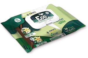 Croci - Salviette Umidificate Cane e Gatto, 100% Biodegradabili si gettano nel WC, Senza Parabeni, Profumazione Vaniglia, 30 salviette
