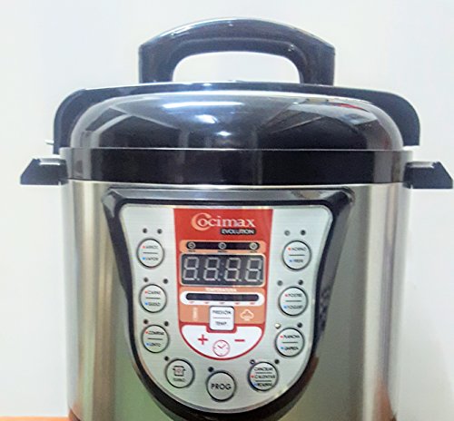 Cocina programable Cocimax Evolution de 6 litros.Turbo, freír y fuego lento. Menús tradicionales: Guiso, presión, vapor, horno, plancha, caliente, recalentar. Nunca era posible cocinar tan facil.