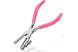 LEONTOOL 3-stufige Bügelherstellungszange, 3-in-1-Drahtbiegezange, Drahtschlaufenzange, mehrstufige Bügelformzange, Ringbiegewerkzeug, Schmuckzange für die Schmuckherstellung, Zubehör