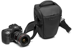 Manfrotto Advanced Holster M III, väska för spegellös kamera med objektiv, kameraväska med stativhållare och regnskydd, fotograferingstillbehör, svart, Medium, hölster M