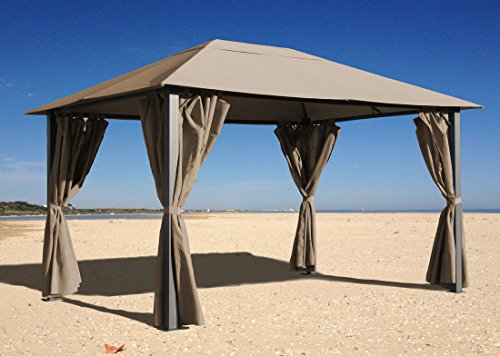 Preisvergleich Produktbild Pavillon Paris 3x4m - Taupe mit Seitenwand Set