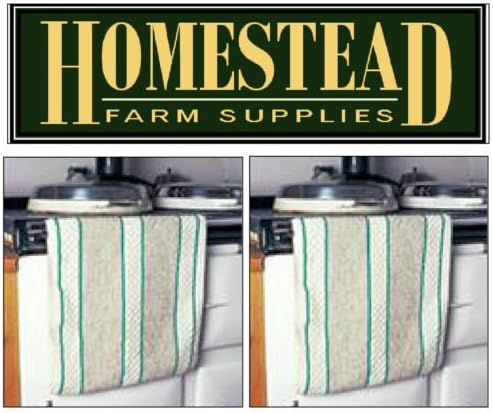 Pair of Aga Range Poppered Towels - Natural and Cream Stripes