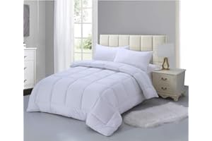 NORA HOME Piumino Letto Singolo 140x200. Antiacaro Antibatterico. Livello Termico Molto Elevato 4.5/5. Piumone Invernale Letto da 80x190. Trapunta Singola 400 gr/m² Bianco - OSLO.