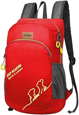 LETHIGHO Lightweight Foldable Casual Knapsack Waterproof 20L Outdoor Sport Bag Handy Travelling Backpack Daypack Red