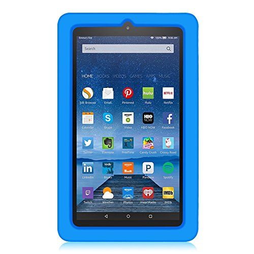 Fintie Fire 7 2015 Hülle – Leichte Rutschfeste Stoßfeste Silikon Tasche Case Kinderfreundliche Schutzhülle, Blau - 6