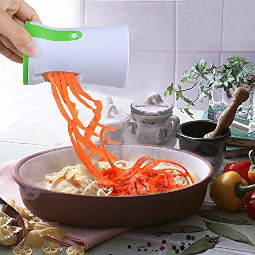 Gemüse Spiralizer, Zucchini Spaghetti/Pasta/Nudel Maker Spirale Gemüse Schneide für Kartoffel Karotten mit drei Stahl klingen - 8
