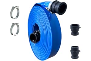 FLEXIGOBE Manguera plana de PVC con acoples Camlock de PP Tipo A,C,E,F + 2 Abrazaderas Super. (25mm T10m)