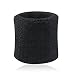Produktbild uniqueaur 11 Farben erhältlich 2 Baumwolle Armbänder Handgelenk Band Bands Schweißband Sweat Band für Sport Tennis schwarz Schwarz