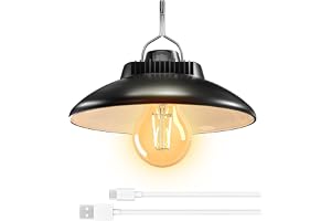 BrightArk Uppladdningsbar campinglampa, LED-campinglampa med 2600 mAh batteri, vattentät IPX4, 2 belysningslägen, hängande tä