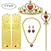 Produktbild Tacobear 5Stk. Prinzessin Belle Kostüm Zubehör Set inklusive Belle Handschuhe Ohrring Kaiserkrone Zauberstab Halskette Prinzessin Belle Schmuck für Kinder Mädchen