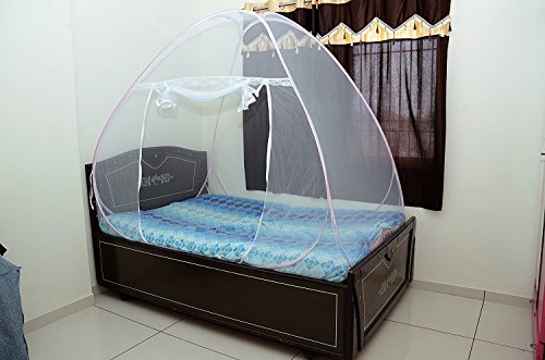 Royal Foldable Mosquito Net- Single Bed - Pink Border, Size- 6*4 ft RS.919 (54.00% Off) - Amazon
