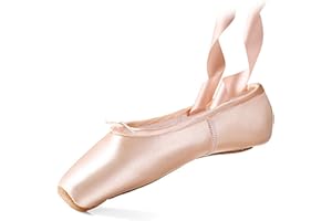 MOMOLAA Clearance Girl & Women's Satin Ballet Shoes Pink Ballet Dance Slippers with Ribbon Ballet Pointe Shoes for Girls