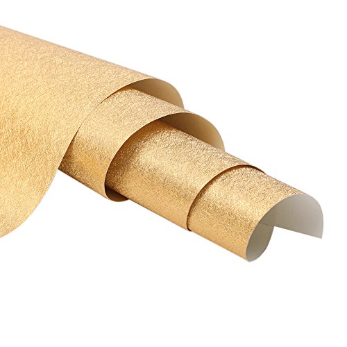 Luxus Gold Folie Tapete Wohnzimmer Schlafzimmer TV Hintergrund Wand, Decke Reflektierende gebürstet Gold Leaf Tapeten, lang 10 m * Breite 0,53 m (5 & # x33 a1;), Pure Tapete Golden - 8