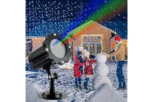 Jersige Christmas Light Projector - Outdoor Projector Lights IP65 Waterproof Remote Control, Red Green and Blue Star Show Decorations for Halloween Holiday Party Garden